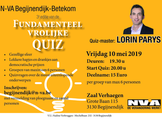 Vergeet niet in te schrijven voor onze Quiz!